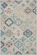 Dash and Albert Pali Machine Washable Area Rug - 5' x 8' Blue - Geometric Accent Rug - Anti-Slip Backing, Lightweight, Machine Washable, High Traffic Areas Kitchen, Mudroom, Laundry Room