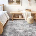 Square Area Rugs : Washable 6x6 Neutral Modern Abstract Carpet for Living Room Bedroom - Soft Floor Mat with Non Slip Backing for Kitchen Nursery Dorms Farmhouse Home Decor - Grey