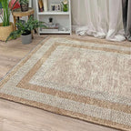 Alfa Rich 3x5 Beige Cream Washable Area Rugs for Living Room Bedroom Kitchen Dining Cotton Runner