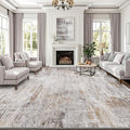 LUMI 8x12 Washable Area Rug for Living Room, Ultra Soft Modern Abstract Rugs Non Slip with Rubber Backing, Low Profile, High Traffic, Stain Resistant Carpets, Ideal for Bedroom, Dining Room, Indoor