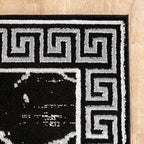 GLORY RUGS Area Rugs Marble 4x5 Black Gray Carpet Modern Abstract Rug Living Room Dining Bedroom Rug
