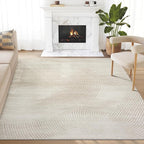 Abani Neutral Beige Area Rug 3' x 6' for Living Room, Bedroom - Zen Reiki Circles Pattern - Durable & Easy to Clean