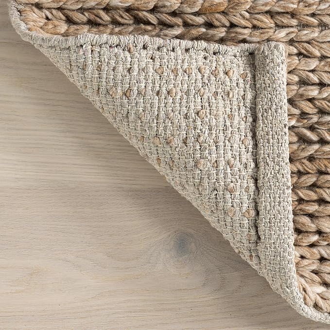 Nuloom Penelope Tan, 6' x 9', Hand-Braided, Wool & Cotton, Soft and Textured, High Traffic, Stain Resistant, Easy Clean, Durable Area Rug for Bedroom, Living Room, Dining, Foyer, Entryway