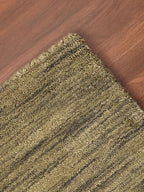 Rugsotic Carpets Hand Knotted Loom Wool ECO-Friendly Area Rugs - 4'x6', Rectangle, Green Color, Solid Plain Design, High Pile Handmade Anti Skid Area Rugs for Living Room, Bed Room (L00111)