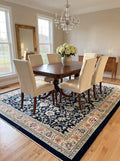 Rugs.com Yasmin Collection Rug – 9' x 12' Navy Blue Medium Rug Perfect for Living Rooms, Large Dining Rooms, Open Floorplans