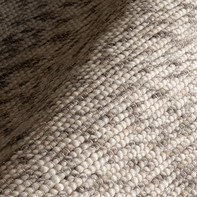 Rugs USA Marilyn Charcoal/Ivory, 7'6" x 9'6", Hand Woven, Marled, Wool, Soft and Cozy, High Traffic, Stain Resistant, Easy Clean, Durable Area Rug for Bedroom, Living Room, Dining, Den, Foyer
