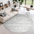 Valenrug Washable Round Area Rugs 6x6 - Stain Resistant 6ft Round Rugs for Living Room, Non Slip Backing Printed Rugs for Bedroom, Folable Machine Washable Area Rug (6ft, Grey)