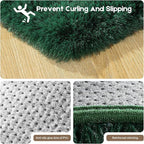 Dark Green 8x10 Area Rugs for Living Room Bedroom, Fluffy Large Rug Soft Shag Non-Slip Carpet for Kids Boys and Girls Room Dorm Home Decor (8ft x 10ft)