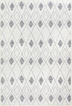 Dash & Albert Chandler Ivory Machine Washable Rug, 6 X 9 Feet, Ivory Geometric Pattern