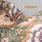EnHomee Area Rugs 5x7, Soft Washable Rugs for Living Room Bedroom, Boho Non Slip Low Pile Stain Resistant Washable Rug Large Carpet for Dining Room,Easy to Clean Living Room Rug, Red & Green