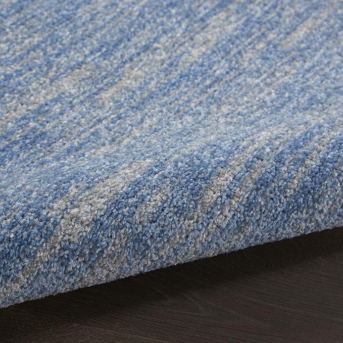 Nourison Home Nourison Essentials Blue Grey 2'2" x 18' Area Rug - Easy Clean, Non Shedding, Bed Room, Living Room, Dining Room, Kitchen (18' Runner)
