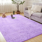 Andency 8x10 Area Rugs for Living Room, Purple Non-Slip Fluffy Soft Large Shag Bedroom Carpet, Big Indoor Thick Nursery Rug for Kids Dorm Home Decor Aesthetic