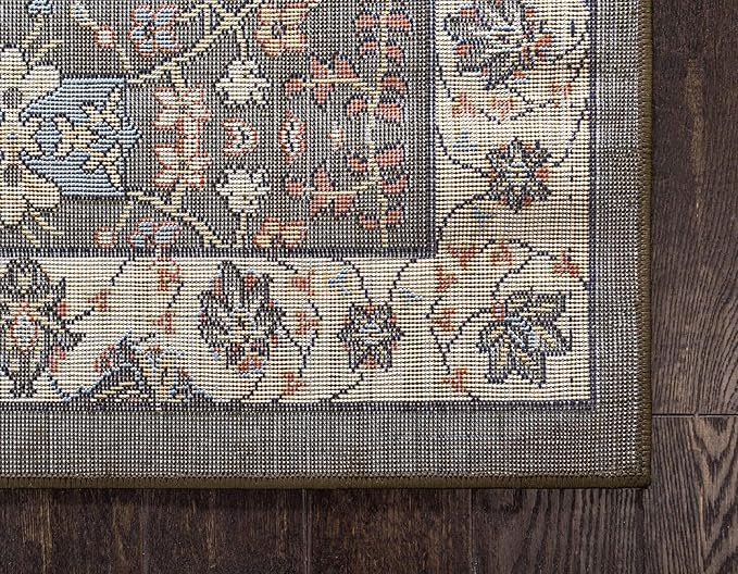 Unique Loom Espahan Collection Area Rug - Cape Cod (5' 3" x 8' Rectangle, Green/ Black)