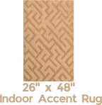 4ft Custom Fit Accent Runner Rug for Small Foyer - Gold Tan | Non-Slip | Washable & Edge Bound