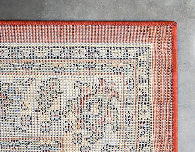 Unique Loom Sialk Hill Collection Area Rug - Washington (4' 1" x 6' 1" Rectangle Terracotta/Cream)