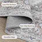 Bavni Area Rug 5x7 for Living Room Bedroom Dining Room, Boho Tribal Machine Washable Rug Print Vintage Aesthetic Gray Carpet, Floor Cover, Low Pile Lightweight Non Slip