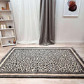 Alfa Rich 7x10 Leopard Beige Black Washable Area Rugs for Living Room Bedroom Kitchen Cotton Rug