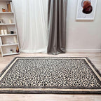 Alfa Rich 5x8 Leopard Beige Black Washable Area Rugs for Living Room Bedroom Kitchen Cotton Rug