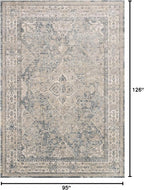 Loloi Teagan Collection TEA-04 Sky/Natural 7'-11" x 10'-6" Area Rug, Large, Soft Neutral Rug, High-Traffic for Living Room, Bedroom, Home Office, Dining Area