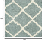 SAFAVIEH Dallas Shag Collection Area Rug - 10' Square, Seafoam & Ivory, Trellis Design, Non-Shedding & Easy Care, 1.5-inch Thick Ideal for High Traffic Areas in Living Room, Bedroom (SGD257C)