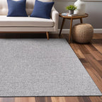 Easy Jute Rugs 9x12 Gray Color Living Room Indoor Outdoor Area Rug for Farmhouse Patio and Kitchen Rug High Traffic Washable Easy to Clean Solid Boho Woven Design Outside Carpet (9 x 12)