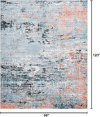 Rugs.com Leipzig Collection Area Rug – 8X10 Multi Low-Pile Rug Perfect for Living Rooms, Large Dining Rooms, Open Floorplans