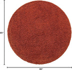 Unique Loom Solid Shag Collection Area Rug (7' 1" Round, Terracotta)