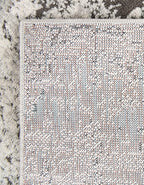 Rugs.com Leipzig Collection Rug – 8 Ft Runner Gray Low-Pile Rug Perfect for Hallways, Entryways