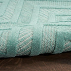 Nourison Home Versatile Aqua Teal 6' x 9' Area Rug - Easy Clean, Non Shedding, Bed Room, Living Room, Dining Room, Kitchen (6' x 9')