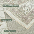 vivorug Runner Rug 2'x7' Vintage Floral Washable Non-Slip Runners for Hallways Kitchen Entryway Laundry Room Carpet Hallway Runner Sage Green