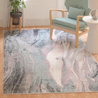 SAFAVIEH Glacier Collection 10'6" x 14' Pink / Blue GLA126U Modern Abstract Non-Shedding Living Room Bedroom Dining Home Office Area Rug
