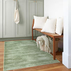 Modern Abstract Neutral Area Rug 4x6 Olive Green Office Chair Mat for Low Pile Floor Carpet with Non Slip Dark Green 4 x 6 Small Rug for Bedside Dorm Laundry Room