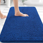 OLANLY Bathroom Rugs 36x24, Extra Soft Absorbent Chenille Bath Rugs, Rubber Backing Quick Dry, Machine Washable Bath Mats for Bathroom Floor, Tub and Shower, Home Decor Accessories, Royal Blue
