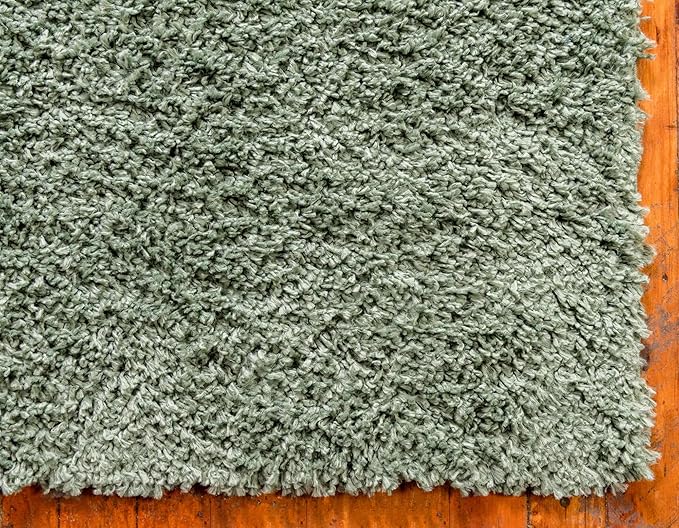 Unique Loom Davos Shag Collection Area Rug - Solid (10' x 13' Rectangle, Sage)