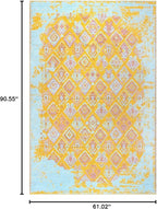 Alfa Rich 5x8 Pink Orange Teal Reversible Washable Area Rugs for Living Room Bedroom Kitchen Rug