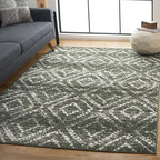 SAFAVIEH Adirondack Collection Area Rug - 6' x 9', Dark Green & Ivory, Geometric Design, Non-Shedding & Easy Care, Ideal for High Traffic Areas in Living Room, Bedroom, Dining (ADR131E-6)