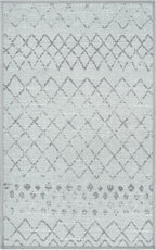 GLN Rugs Contemporary Collection - Machine Washable Area Rug, Contemporary Washable, Non Slip, Low Pile Chenille Rug, Living Room, Bedroom, Kitchen Rug (2' x 3' Gray 0166)