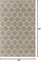 Rugs.com Lattice Collection Rug – 5' x 8' Light Gray Medium Rug Perfect for Bedrooms, Dining Rooms, Living Rooms