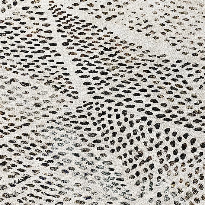 Addison Rugs Chantille ACN591 Ivory 9' x 12' Indoor Outdoor Area Rug, Easy Clean, Machine Washable, Non Shedding, Bedroom, Living Room, Dining Room, Kitchen, Patio Rug
