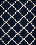 SAFAVIEH Dallas Shag Collection X-Large Area Rug - 11' x 15', Navy & Ivory, Trellis Design, Non-Shedding & Easy Care, 1.5-inch Thick Ideal for High Traffic Areas in Living Room, Bedroom (SGD257N)
