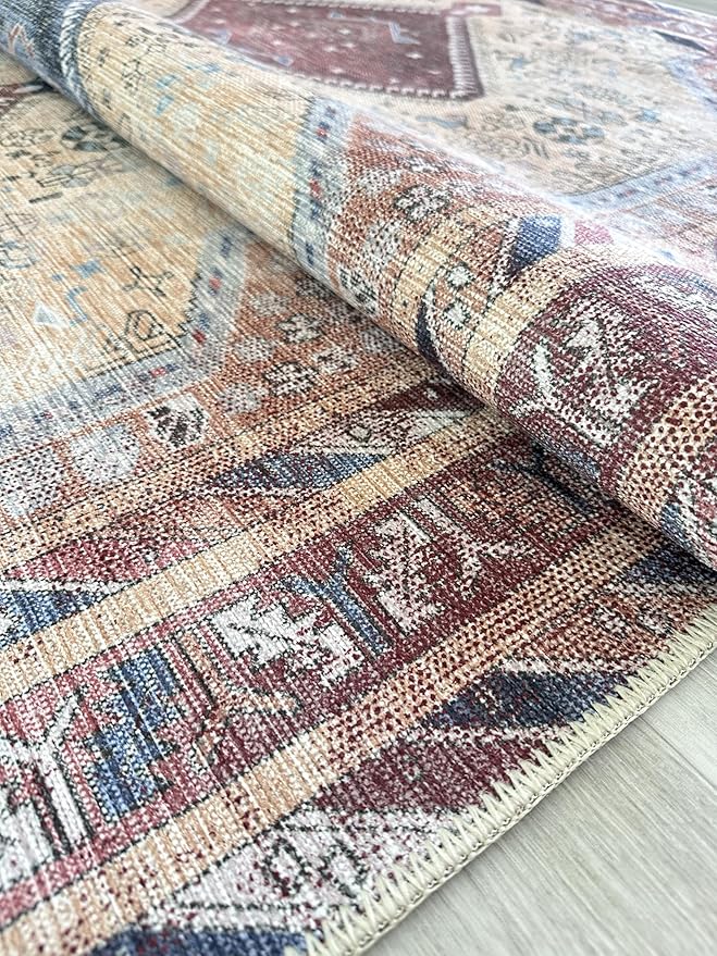 Fame Living Washable Area Rug. Modern Farmhouse. Vintage. Turkish. Bohemian. Distressed. Oriental. Traditional. Rugs for Living Room. Dining. Bedroom. Office. Entryway. Foyer. (863TT, 2'5" x 4'9")