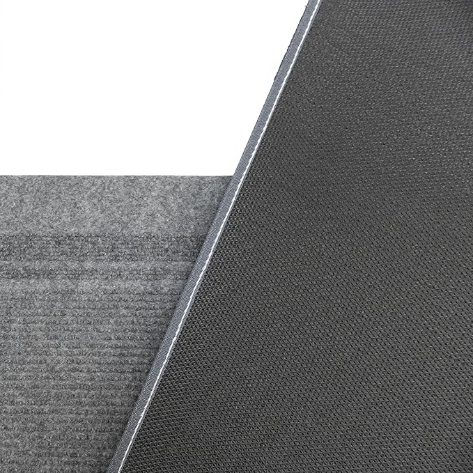 English Home Custom Size Non Slip Striped Design Light Weight Durable PVC Backing Thin Pile Runner Rug (36" x 4')