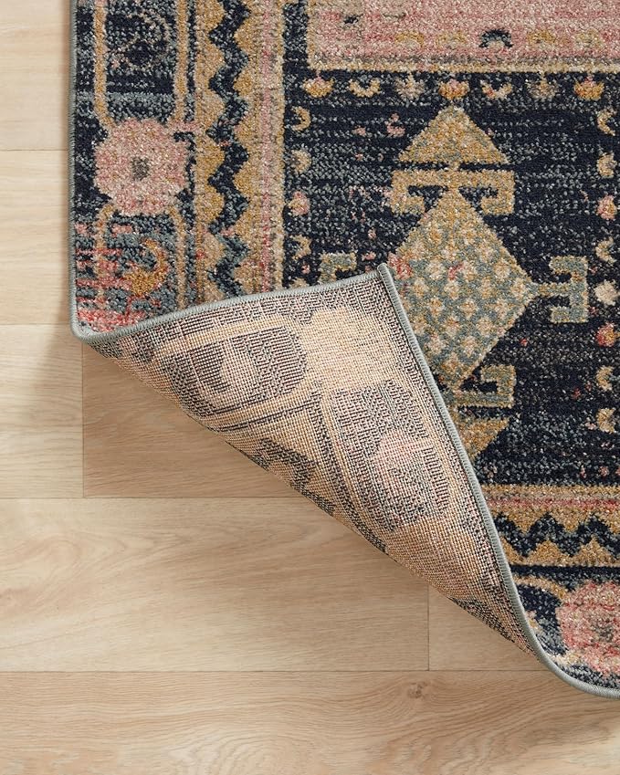 Loloi Jocelyn Collection JOC-06 Rose/Rose 5'-5" x 7'-6" .38" Thick Area Rug