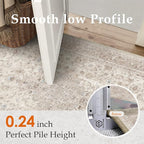 Beige Area Rug 2x3 Washable Vintage Entryway Carpet Low Pile Non Slip Distressed Door Mat Soft Traditional Retro Oriental Small Accent Throw Rug for Kitchen Bedroom Office Bathroom Laundry