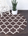 Rugs.com Lattice Collection Rug – 8 Ft Round Chocolate Brown Medium Rug Perfect for Kitchens, Dining Rooms