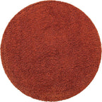 Unique Loom Solid Shag Collection Area Rug (7' 1" Round, Terracotta)