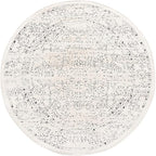 Unique Loom Isabella Collection Area Rug - Adjani (3' 3" Round, White/ Blue)