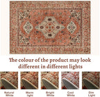 Tangsoo Boho Hallway Runner Rug 2.6x12 Washable Runner Rug for Hallways, Non Slip Vintage Soft Low Pile Long Rug Runner, Oriental Terracotta Carpet Runners for Kitchen Bedroom Entryway Living Room