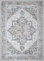 Bavni Area Rug 5x7 for Living Room Bedroom Dining Room, Boho Tribal Machine Washable Rug Print Vintage Aesthetic Gray Carpet, Floor Cover, Low Pile Lightweight Non Slip