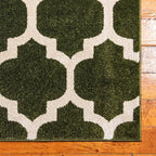 Rugs.com Lattice Collection Rug – 5' x 8' Dark Green Medium Rug Perfect for Bedrooms, Dining Rooms, Living Rooms